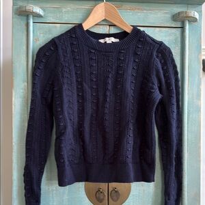 Navy Cable Knit Women's Sweater
